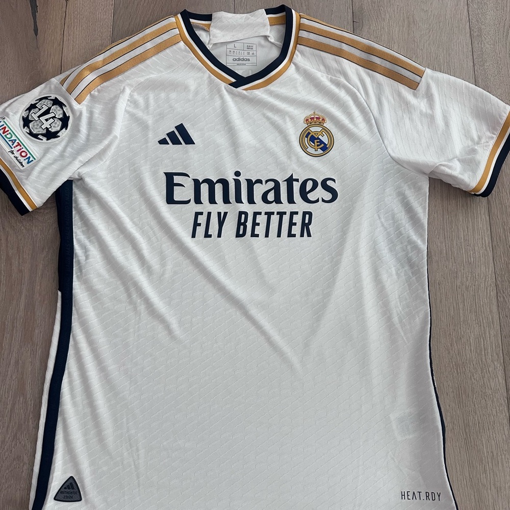 2023-2024 Real Madrid Champions League Home Kit Player Version Vini Jr Size L